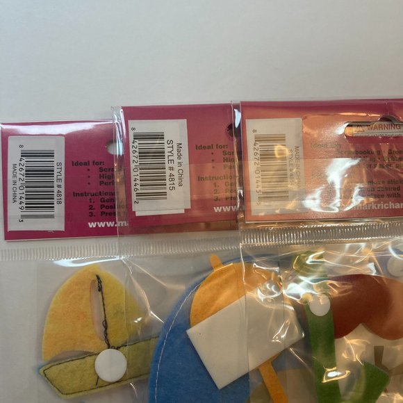 Scrapbook Embellishments Felt Stickers Beach Bee Boat Scuba Paper Crafts Cards - Picture 7 of 15